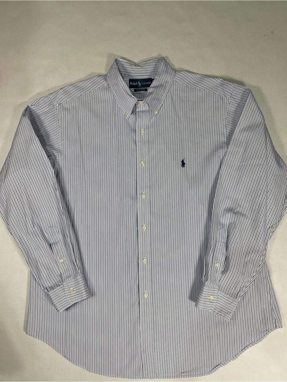 POLO RALPH LAUREN  Men Classic Fit Button Down Shirt Stripe Cotton 17.5 34/35
